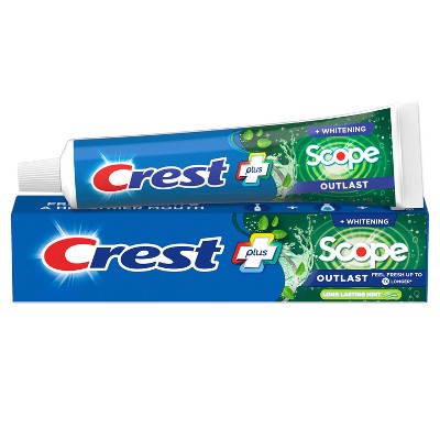 Crest + Scope Outlast Complete Whitening Toothpaste, Mint - 5.4 oz