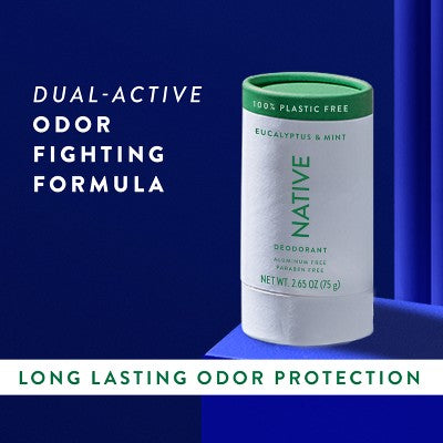 Native Solid Deodorant for Men; Women Eucalyptus; Mint Aluminum; Plastic Free 2.65oz - Imperfect Container