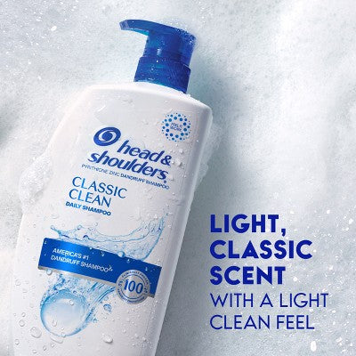 Head & Shoulders Dandruff Shampoo, Anti-Dandruff Treatment, Classic Clean for Daily Use, Paraben-Free 28.2 fl oz - Imperfect Container