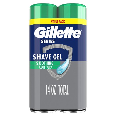 Gillette Series Sensitive Soothing with Aloe Vera Men's Shave Gel 7oz/2pk - New
