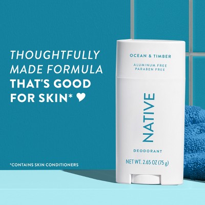 Native Solid Deodorant for Men & Women Ocean & Timber Aluminum-Free 2.65oz - New