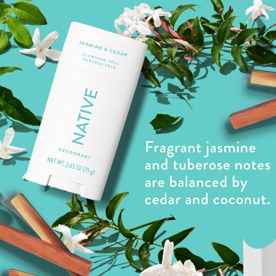 Native Solid Deodorant for Women & Men Jasmine & Cedar Aluminum-Free 2.65oz - New
