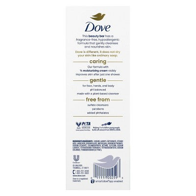 Dove Beauty Sensitive Skin Moisturizing Fragrance-Free Beauty Bar Soap 12pk/3.75oz each - Imperfect Box