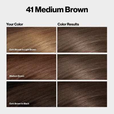 Revlon ColorSilk Permanent Hair Color with Bond Repair Complex 41 Medium Brown 4.4 fl oz - Imperfect Box