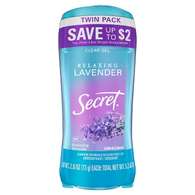 Secret Fresh Clear Gel Deodorant Relaxing Lavender 2.6oz/2pk - Imperfect Box