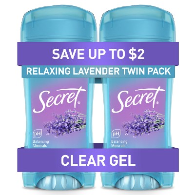 Secret Fresh Clear Gel Deodorant Relaxing Lavender 2.6oz/2pk - Imperfect Box