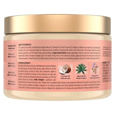 SheaMoisture Coconut and Hibiscus Curling Gel For Thick Curly Hair 12oz - Impefect Container