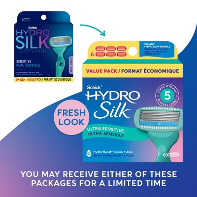 Schick Hydro Silk Sensitive Women Razor Blade Refills 6 ct - Imperfect Box