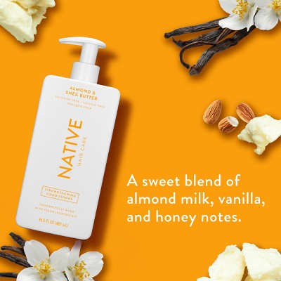 Native Almond & Shea butter Strengthening Vegan Conditioner Sulfate, Paraben and Silicone Free 16.5 fl oz - New