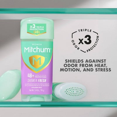 Mitchum Triple Odor Defense Gel Deodorant Shower Fresh 3.4oz/2pk - New