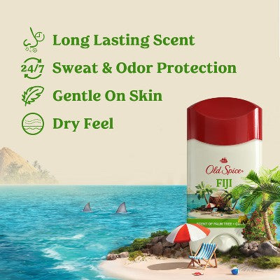 Old Spice Men's Fiji with Palm Tree Antiperspirant & Deodorant 2.6oz/2pk - New