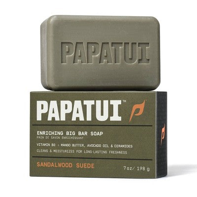 Papatui Enriching Men Bar Soap Sandalwood Suede 7oz - Imperfect Box