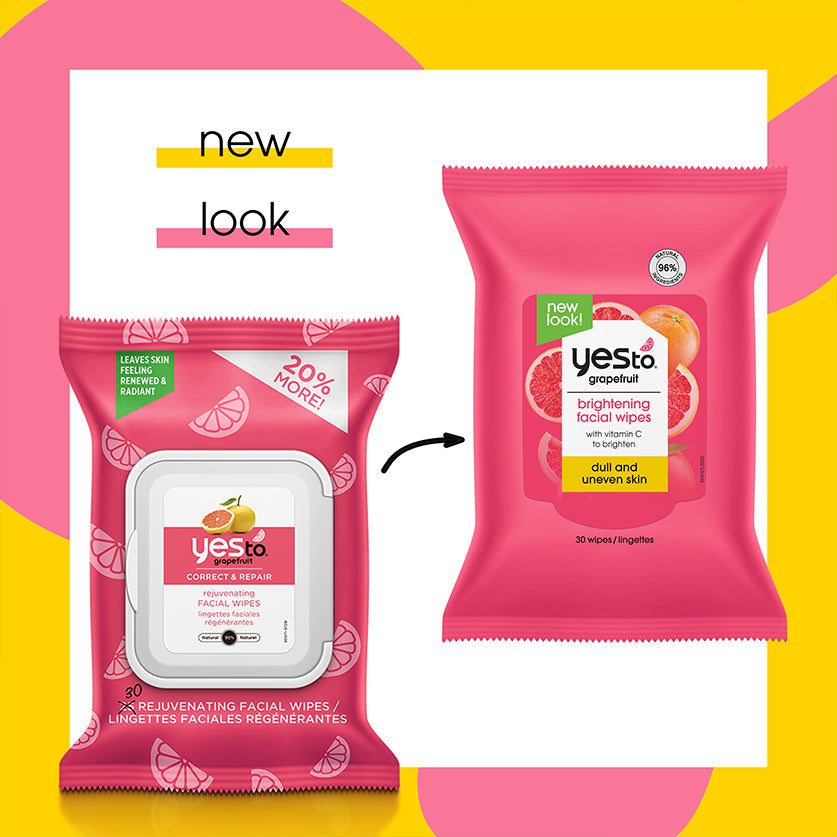 grapefruit brightening facial wipes with vitamin C to brighten dull and uneven skin – 30ct
