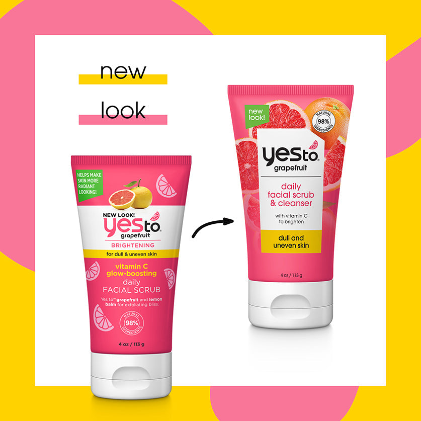 grapefruit daily facial scrub & cleanser with vitamin C to brighten dull and uneven skin