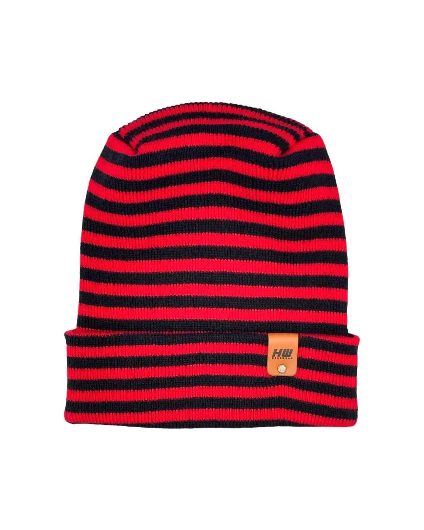 Patented H Stitch RoRo Cuffed Beanie, Black and Red