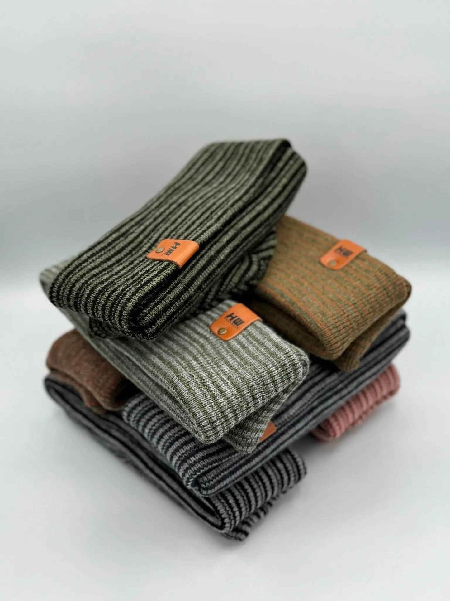 Classic Contrast Cuffed Beanie, Black and Green