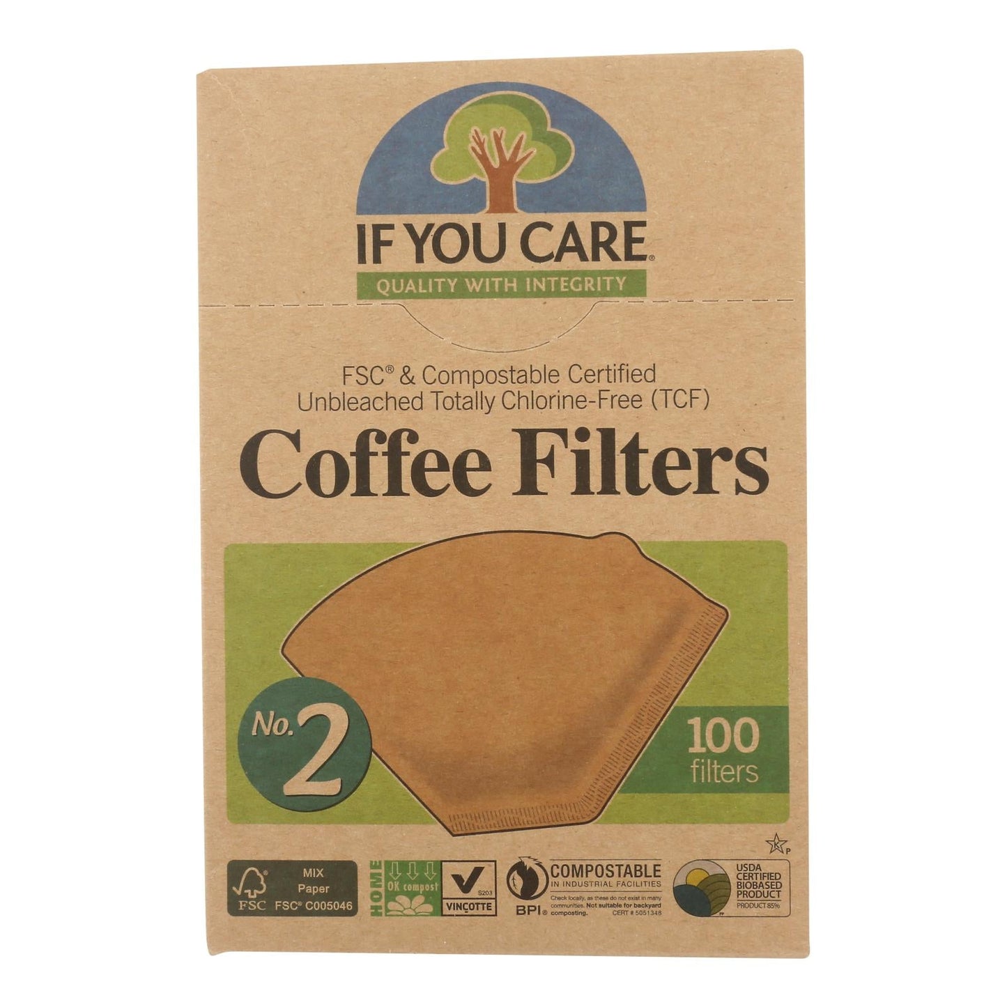 If You Care Cone Coffee Filters, Size 2, 12-Pack, 100 Ct