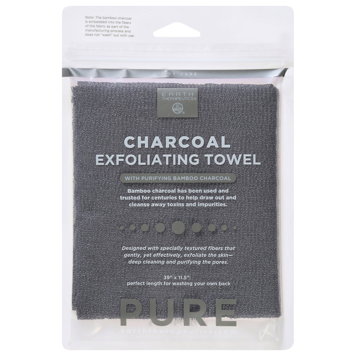 Earth Therapeutics Hydro Towel Purify Charcoal Towel - 0.6 Oz