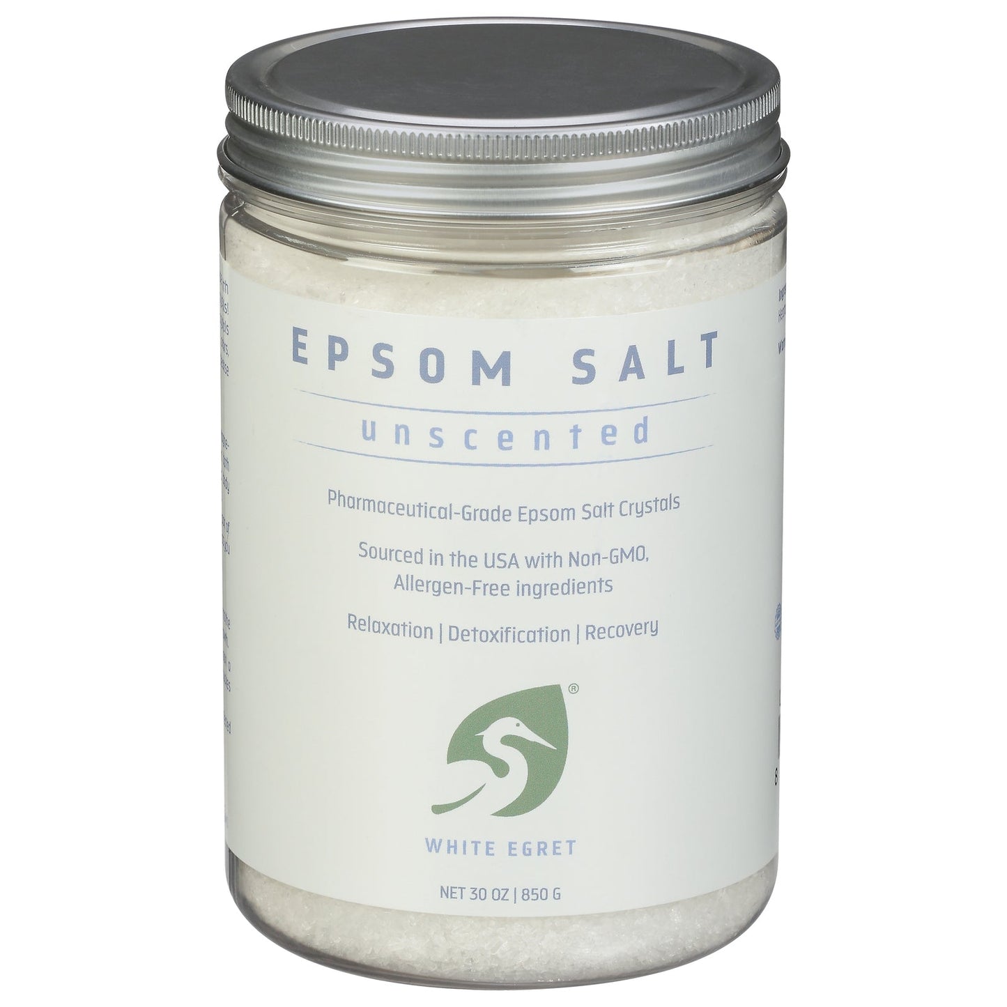 White Egret Unscented Epsom Salt, 30 Oz