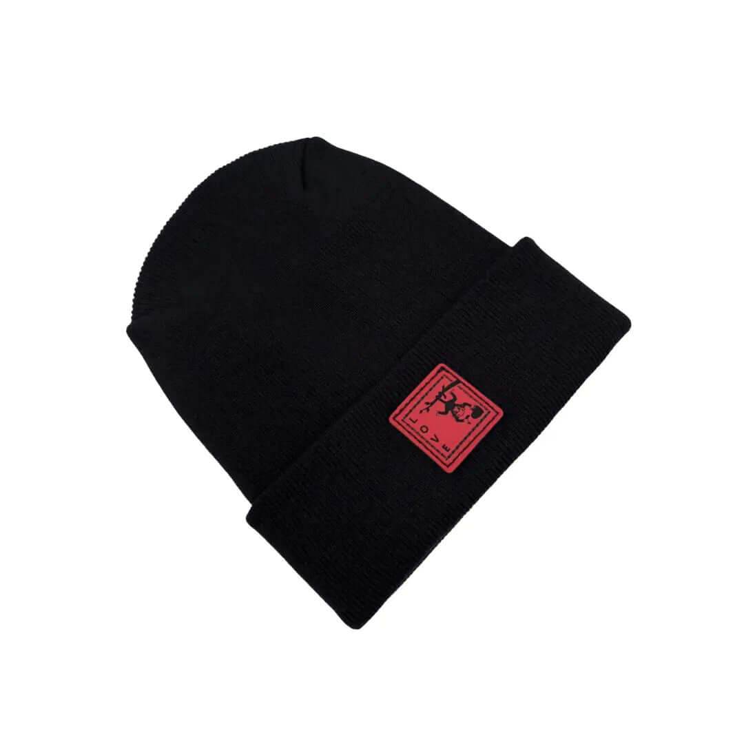 Haakwear Exclusive Love-Inspired H-Stitch Beanie – Limited Edition Black Hat with Love Monkey