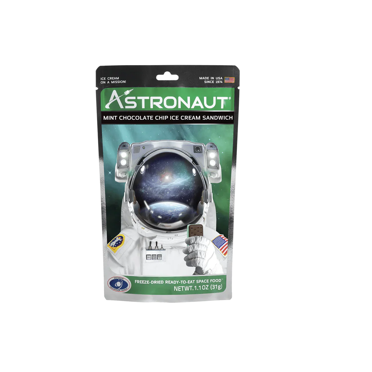 Astronaut Mint Choc Chip Ice Cream, Freeze Dried