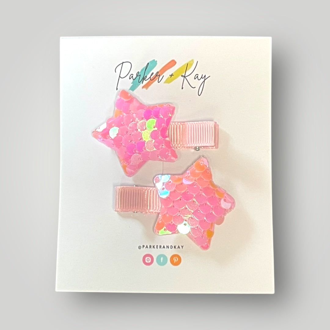 Sequin Star Hair Clips