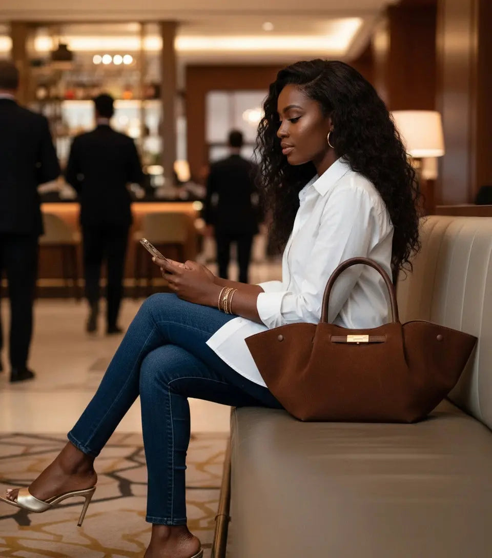 THE MARY SUEDE TOTE BAG