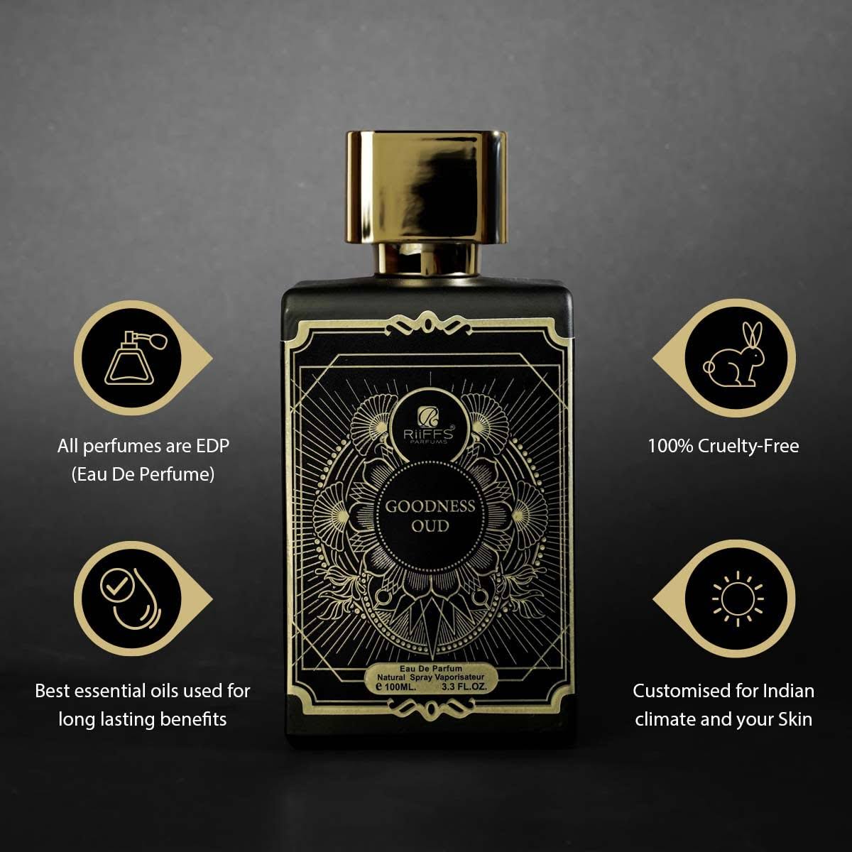 Riffs Goodness Oud (Black) Eau de Parfum for Men