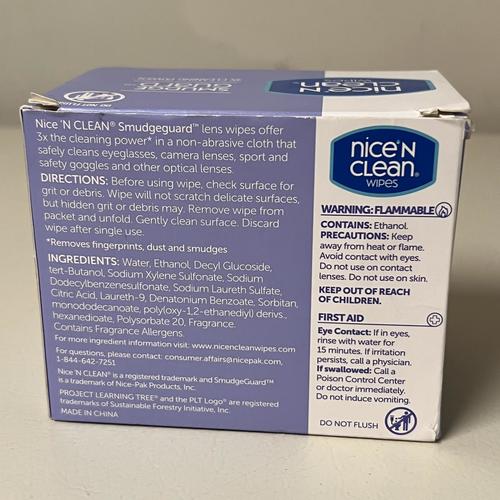 Nice 'n Clean SmudgeGuard Lens Cleaning Wipes (100 Total Wipes) | Pre-Moistened