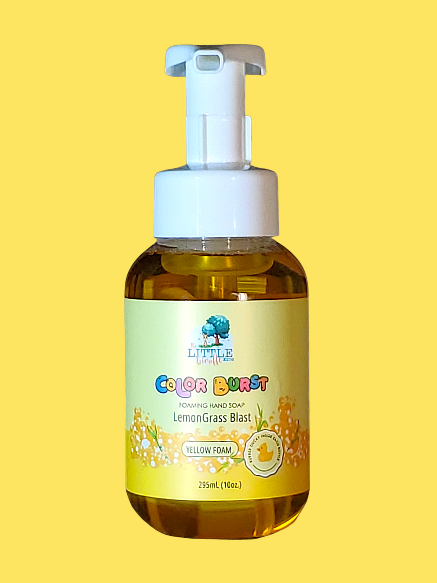 Non-Toxic, Colorful Foaming Hand Soap for Kids. Yellow Foam. Fragrance Lemongrass.