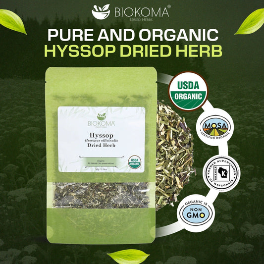 Hyssop (Hyssopus officinalis) Organic Dried Herb 50g 1.76oz