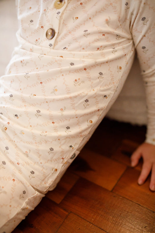 Vintage Blooms 2pc Henley Bamboo Pajamas