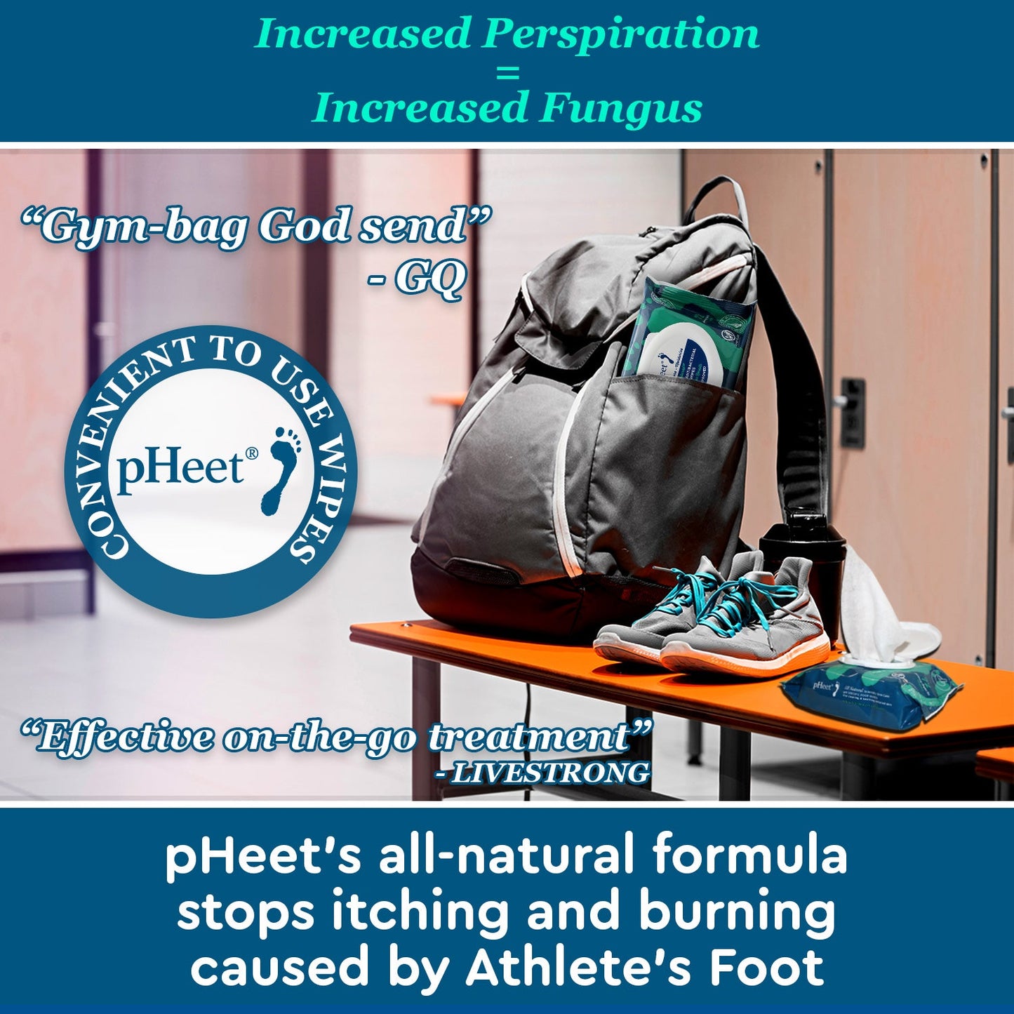 pHeet® Antifungal & Antibacterial Foot Wipes