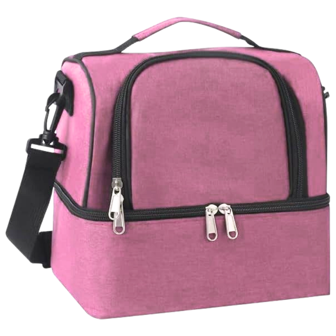 Lonchera Insulada con Dos Compartimientos – Rosa