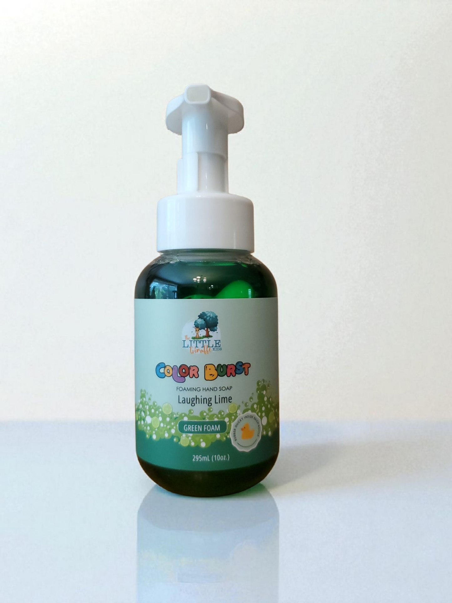 Non-toxic Colorful Foaming Hand Soap for Kids. Green Foam. Lime Fragrance.