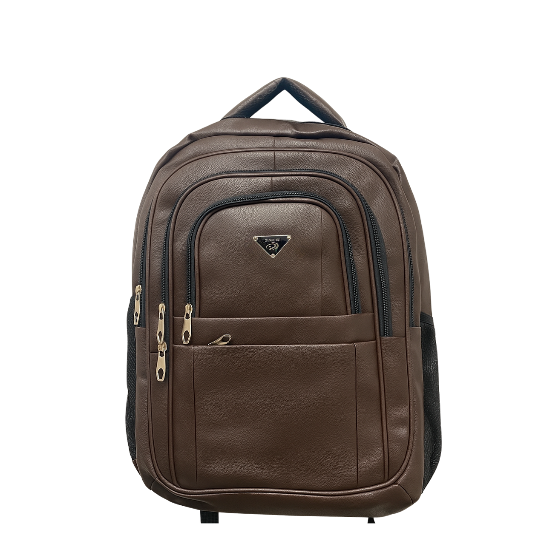 Tianshi Mochila de Cuero Marrón (Mediana)