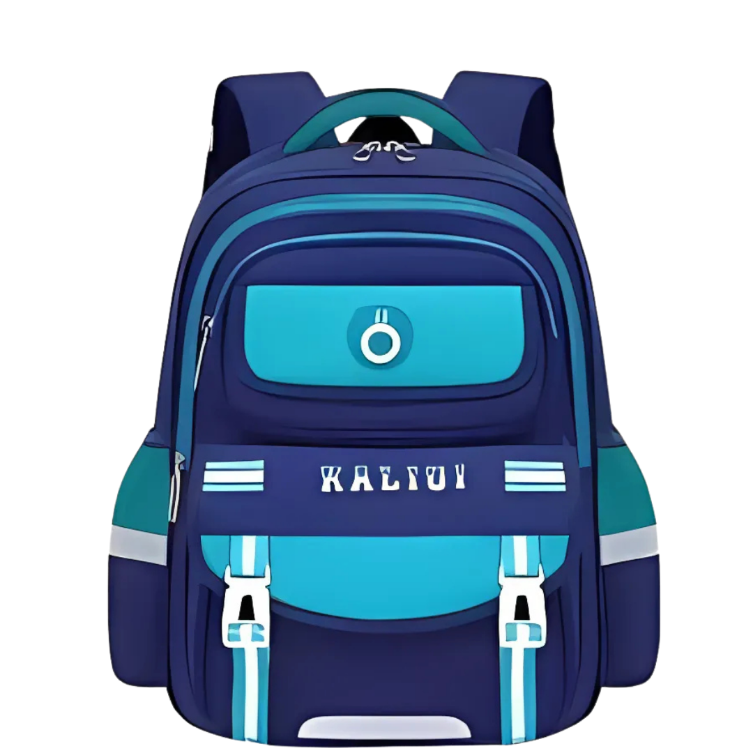 KALIUI Mochila Escolar Azul con Detalles Aqua (Grande)