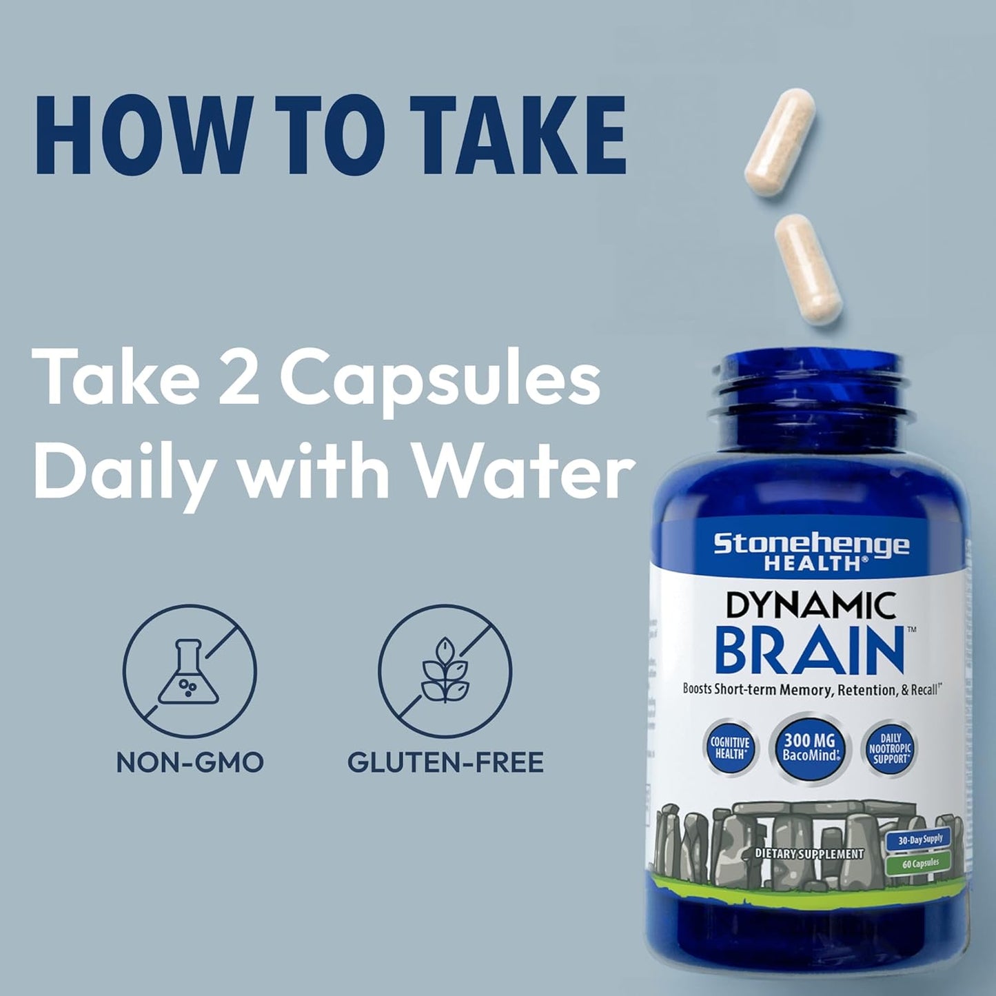 Stonehenge Health Dynamic Brain – Advanced Nootropic Supplement for Memory, Focus & Clarity( Pack of 2)