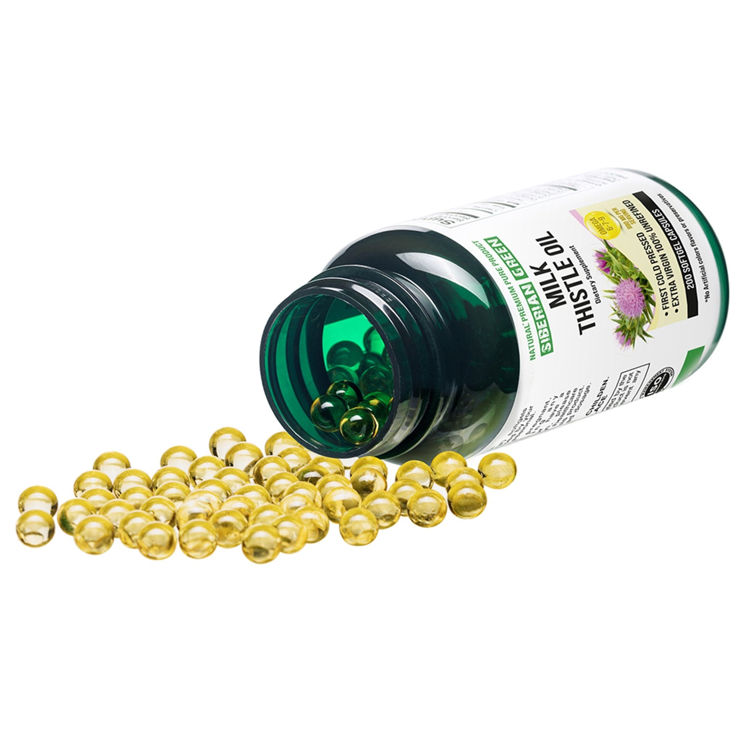 Siberian Green Milk Thistle Oil Capsules – 200 Count