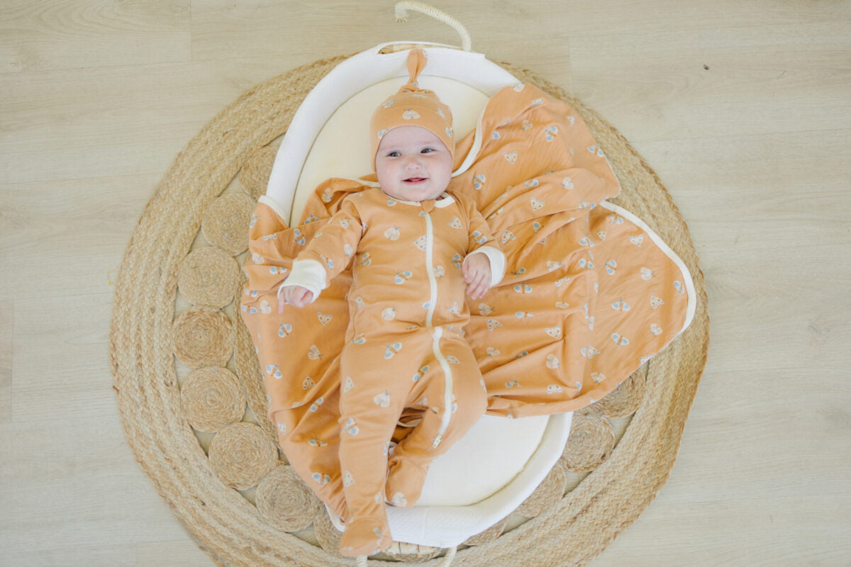 GOTS Certified Organic Cotton Zippy Footed - Magical Moth