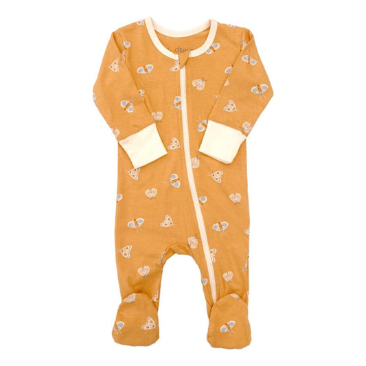 GOTS Certified Organic Cotton Zippy Footed - Magical Moth