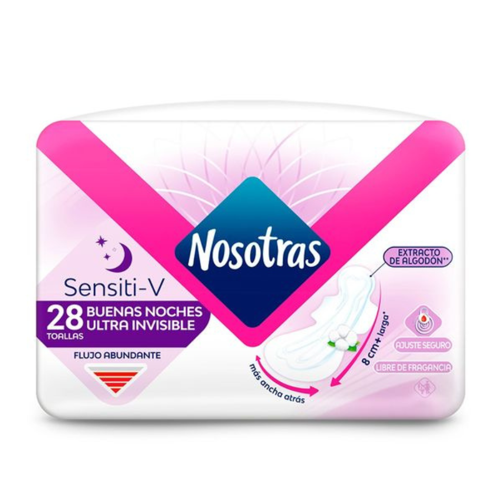 Nosotras Ultra Thin Overnight Pads with Cotton Extract (28 units)