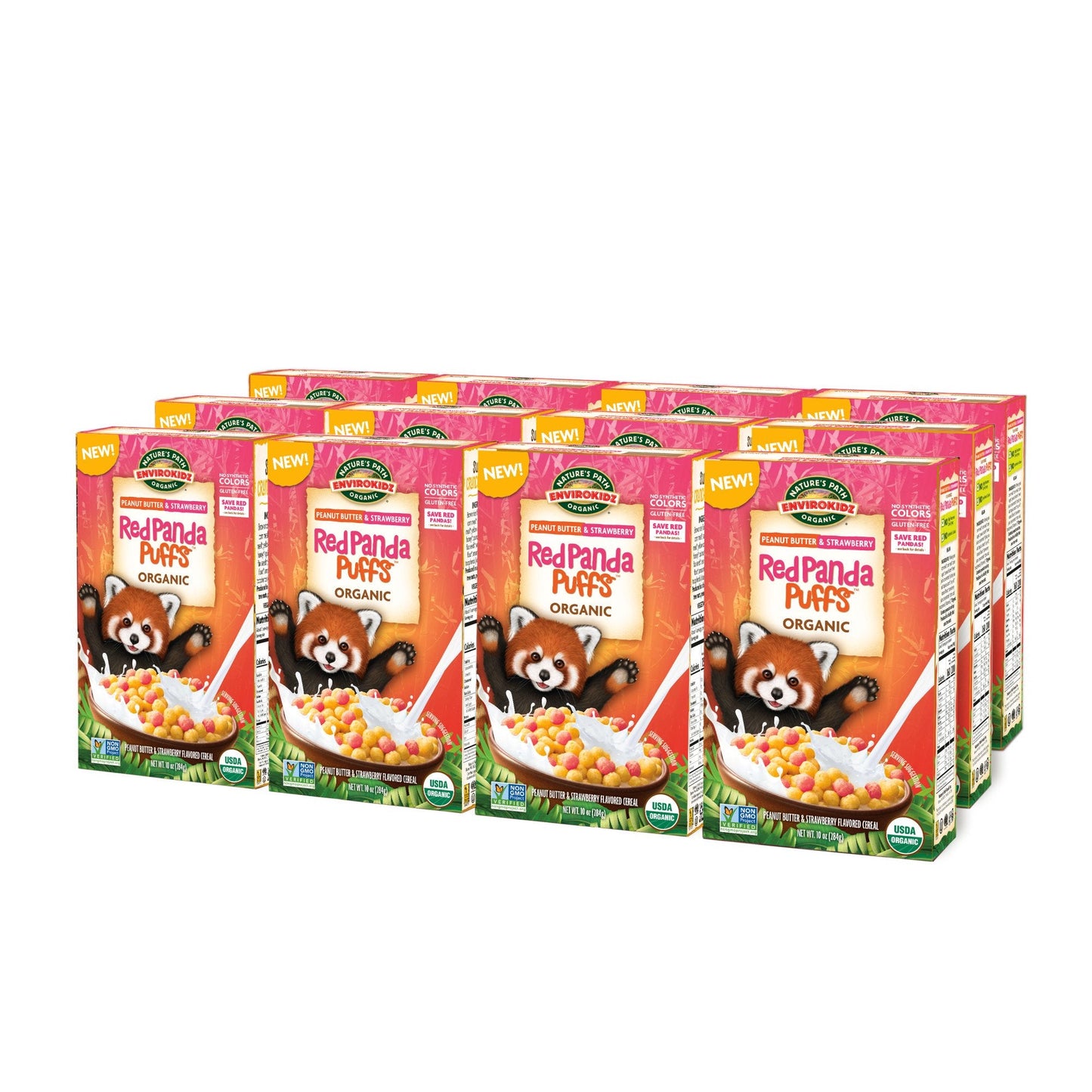 Nature's Path Organic Puffs Cereal, Peanut Butter Strawberry, 10 oz (Pack of 12) - Gluten-Free Breakfast