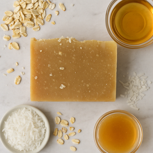 Oatmeal, Coconut Milk, and Honey Soap Bar
