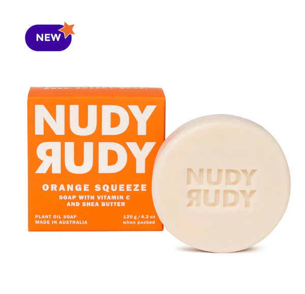 Nudy Rudy - Orange Squeeze Soap, 4.2 oz - Natural Citrus Cleansing