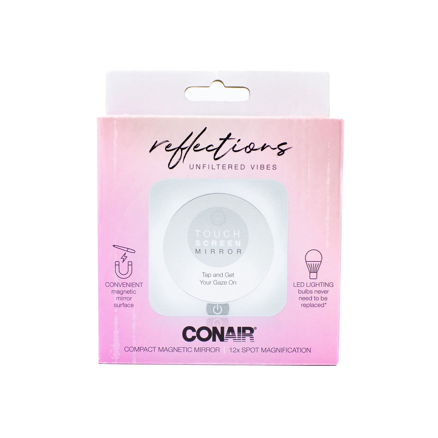 CONAIR Reflections Unfiltered Vibes LED Compact Magnetic Mirror - New