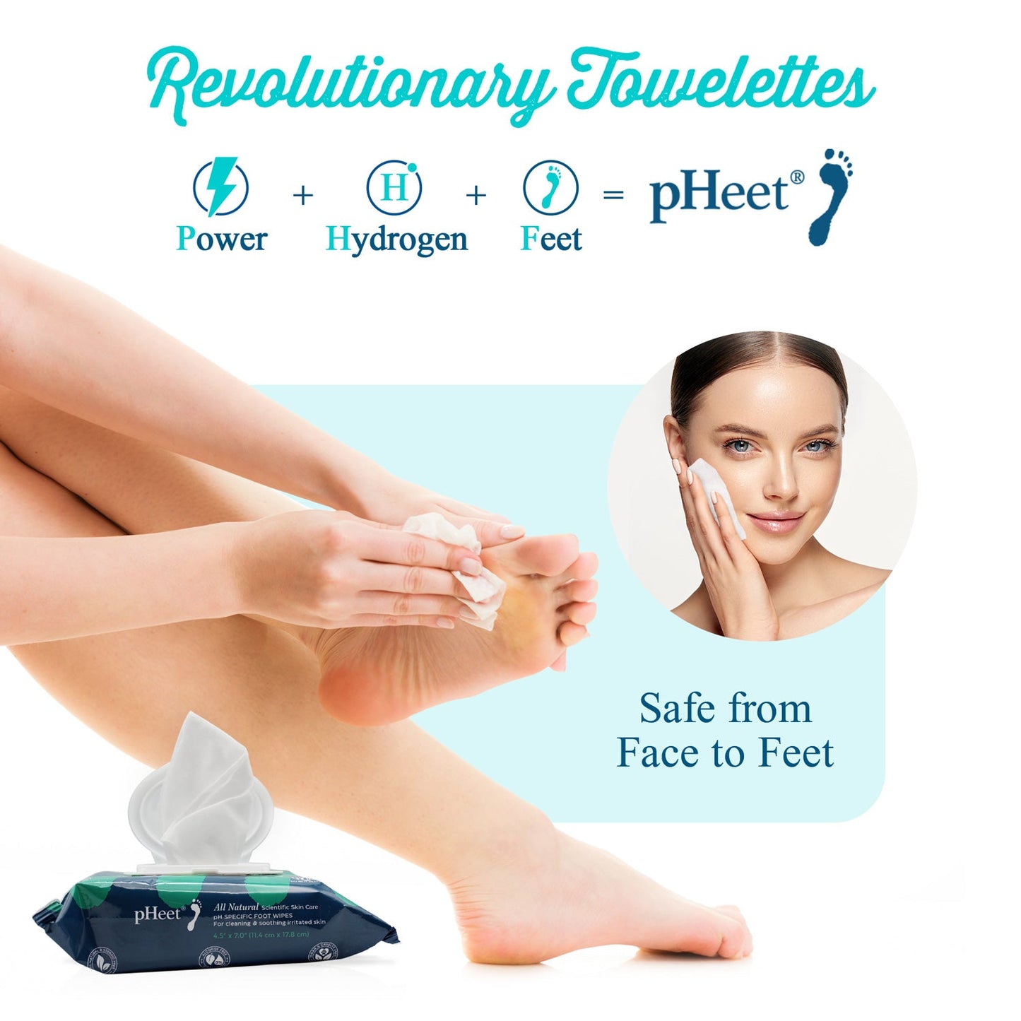 pHeet® Antifungal & Antibacterial Foot Wipes