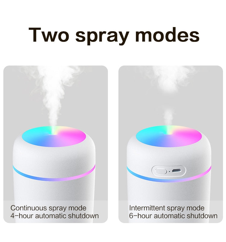 300ml H2O Air Humidifier Portable Mini USB Aroma Diffuser With Cool Mist For Bedroom Home Car Plants Purifier Humificador