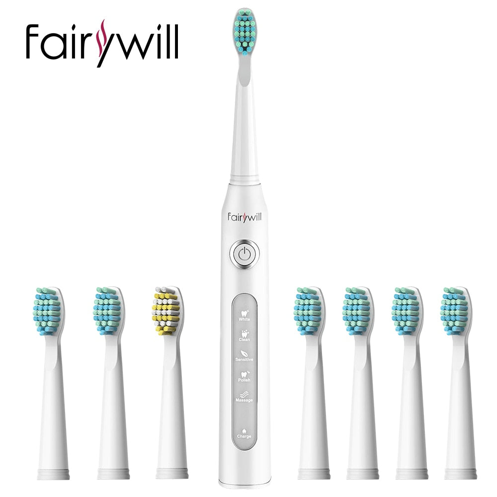 D7 Sonic Electric Toothbrushes with 5 Modes, Smart Timer, Rechargeable, and 8 Super Whitening Toothbrush Heads for Adults and Kids