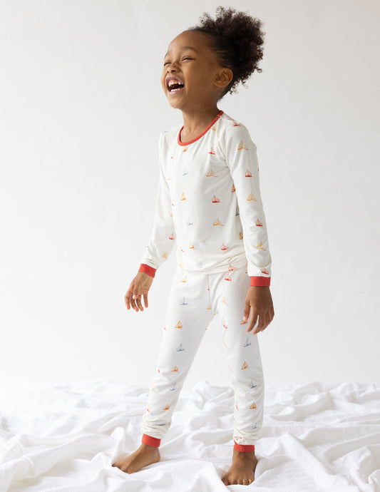 Sailboat Bamboo Kids Pajama Set